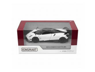 Macheta auto metalica Pagani Huayra BC 2016 Kinsmart KT5400W 1:38, cu usi care se deschid, Alb