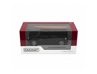 Macheta auto metalica 2005 Hummer H2 SUT cu placa de surf Kinsmart KT5097WS1, scara 1:40, cu usi care se deschid, Negru