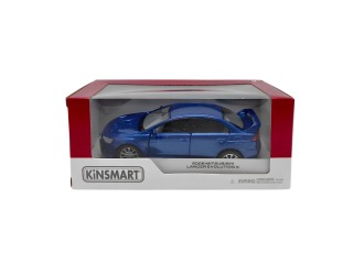 Macheta auto metalica 2008 Mitsubishi Lancer Evolution X Kinsmart KT5329W, scara 1:36, cu usi care se deschid, Albastru