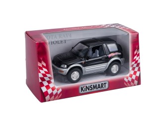 Macheta auto metalica Toyota RAV4 Cabrio Kinsmart KT5011W, scara 1:32, cu usi care se deschid, Negru