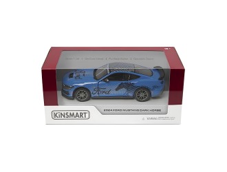 Macheta auto metalica Ford Mustang Dark Horse Kinsmart KT5455WF, scara 1:38, cu usi care se deschid, Albastru