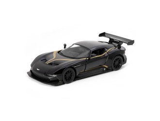  Macheta auto metalica Aston Martin Vulcan Kinsmart KT5407WF, scara 1:38, cu usi care se deschid, Negru