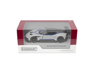 Macheta auto metalica Aston Martin Vulcan Kinsmart KT5407WF, scara 1:38, cu usi care se deschid, Alb