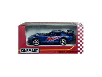 Macheta auto metalica Dodge Viper GTSR Kinsmart KT5039, scara 1:36, cu usi care se deschid, Albastru