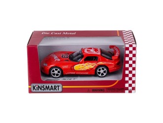 Macheta auto metalica Dodge Viper GTSR Kinsmart KT5039, scara 1:36, cu usi care se deschid, Rosu
