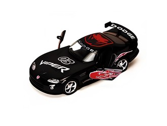 Macheta auto metalica Dodge Viper GTSR Kinsmart KT5039, scara 1:36, cu usi care se deschid, Negru