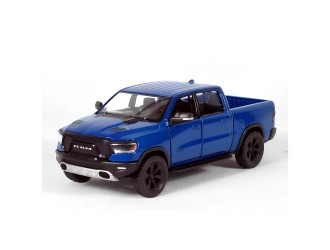 Macheta auto metalica 2019 RAM 1500 Kinsmart KT5413W, scara 1:46, cu usi care se deschid, Albastru