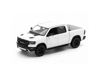 Macheta auto metalica 2019 RAM 1500 Kinsmart KT5413W, scara 1:46, cu usi care se deschid, Alb