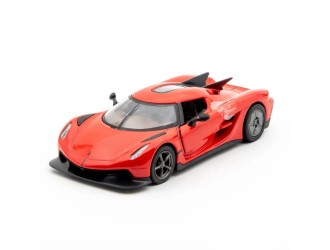 Macheta auto metalica Koenigsegg Jesko Absolut Kinsmart KT5473W, scara 1:36, cu usi care se deschid, Rosu
