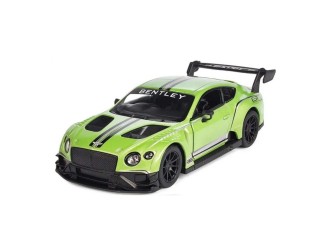 Macheta auto metalica Bentley Continental GT3 Kinsmart KT5417W, scara 1:38, cu usi care se deschid, Verde