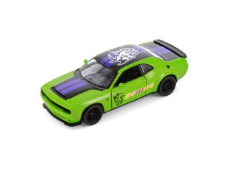 Macheta auto metalica 2023 Dodge Challenger SRT Demon 170 (Livery Edition) Kinsmart KT5461WF, scara 1:40, cu usi care se deschid, Verde