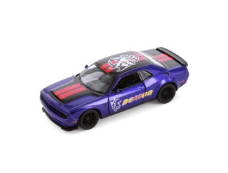 Macheta auto metalica 2023 Dodge Challenger SRT Demon 170 (Livery Edition) Kinsmart KT5461WF, scara 1:40, cu usi care se deschid, Mov