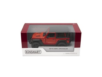 Macheta auto metalica 2018 Jeep Wrangler Hard Top Kinsmart KT5412WB, scara 1:34, cu usi care se deschid, Rosu