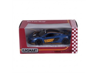 Macheta auto metalica McLaren 675LT (Livery Edition) Kinsmart KT5392WF, scara 1:36, cu usi care se deschid, Albastru