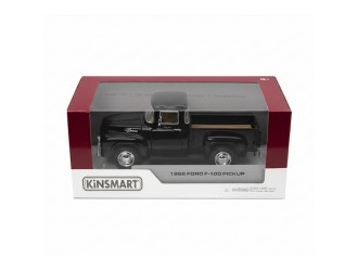 Macheta auto metalica 1956 Ford F-100 Pickup Kinsmart KT5385W, scara 1:38, cu usi care se deschid, Negru