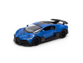 Macheta auto metalica Bugatti Divo Kinsmart KT5442W, scara 1:38, cu usi care se deschid, Albastru