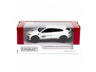 Macheta auto metalica Lamborghini Urus Performante Kinsmart KT5447W, scara 1:40, cu usi care se deschid, Alb