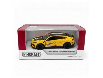 Macheta auto metalica Lamborghini Urus Performante Kinsmart KT5447W, scara 1:40, cu usi care se deschid, Galben