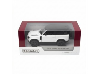 acheta auto metalica Land Rover Defender 90 Kinsmart KT5428W, scara 1:36, cu usi care se deschid, Alb