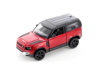 Macheta auto metalica Land Rover Defender 90 Kinsmart KT5428W, scara 1:36, cu usi care se deschid, Rosu