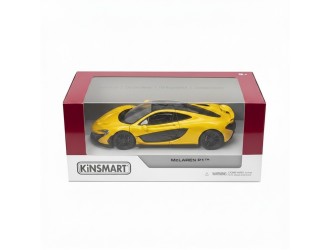 Macheta auto metalica McLaren P1 Kinsmart KT5393W, scara 1:36, cu usi care se deschid, Galben