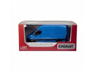 Macheta auto metalica Mercedes-Benz Sprinter Kinsmart KT5426W, scara 1:38, cu usi care se deschid, Albastru