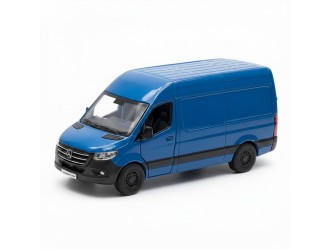 Macheta auto metalica Mercedes-Benz Sprinter Kinsmart KT5426W, scara 1:38, cu usi care se deschid, Albastru
