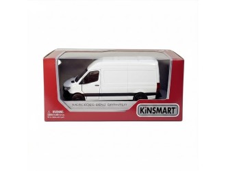 Macheta auto metalica Mercedes-Benz Sprinter Kinsmart KT5426W, scara 1:38, cu usi care se deschid, Alb
