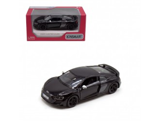 Macheta auto metalica Audi R8 Coupe Kinsmart KT5422W, scara 1:36, cu usi care se deschid, Negru