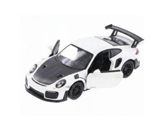 Macheta auto metalica Porsche 911 GT2 RS Kinsmart KT5408W, scara 1:36, cu usi care se deschid, Alb