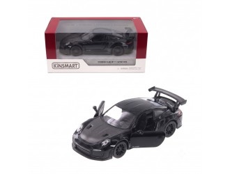 Macheta auto metalica Porsche 911 GT2 RS Kinsmart KT5408W, scara 1:36, cu usi care se deschid, Negru