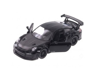 Macheta auto metalica Porsche 911 GT2 RS Kinsmart KT5408W, scara 1:36, cu usi care se deschid, Negru