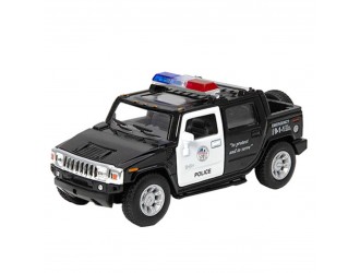 Macheta auto metalica Hummer H2 SUT Police Kinsmart KT5097WP, scara 1:40, cu usi care se deschid