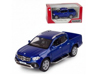 Macheta auto metalica Mercedes-Benz X-Class Kinsmart KT5410W, scara 1:42, cu usi care se deschid, Albastru