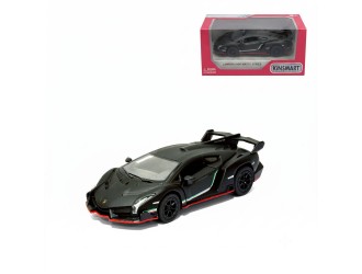 Macheta auto metalica Lamborghini Veneno Kinsmart KT5370W, scara 1:38, cu usi care se deschid, Negru