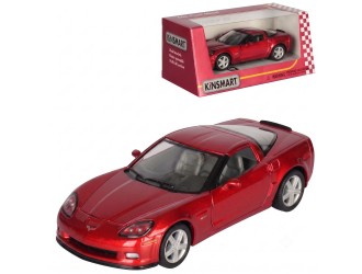 Macheta auto metalica Chevrolet Corvette Z06 Kinsmart KT5320W, scara 1:36, cu usi care se deschid, Rosu