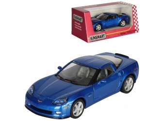 Macheta auto metalica Chevrolet Corvette Z06 Kinsmart KT5320W, scara 1:36, cu usi care se deschid, Albastru