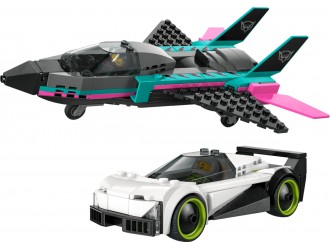 Set de constructie LEGO City 60489 Avion contra masina, jucarie de construit