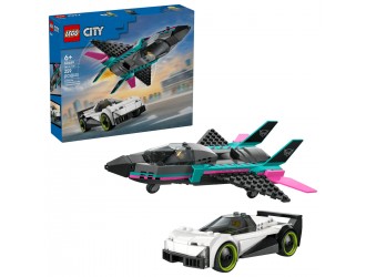 Set de constructie LEGO City 60489 Avion contra masina, jucarie de construit