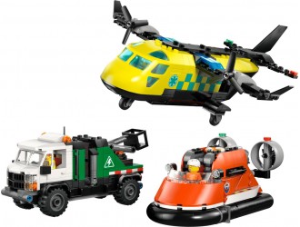 Set de constructie LEGO City 60505 Avion, camion de service si hovercraft, jucarie de construit