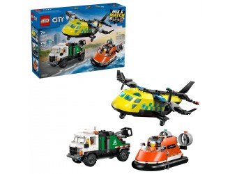 Set de constructie LEGO City 60505 Avion, camion de service si hovercraft, jucarie de construit