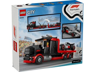 Set de constructie LEGO City 60493 Camion expozitional F1 cu monopost Audi, jucarie de construit