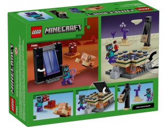 Set de constructie LEGO Minecraft 21584 Calatorie prin portalul Nether si End, jucarie de construit