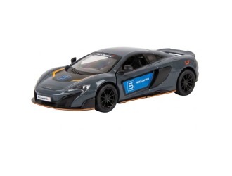 Macheta auto metalica McLaren 675LT (Livery Edition) Kinsmart KT5392WF, scara 1:36, cu usi care se deschid, Gri inchis