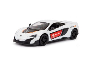 Macheta auto metalica McLaren 675LT (Livery Edition) Kinsmart KT5392WF, scara 1:36, cu usi care se deschid, Alb