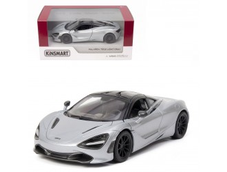 Macheta auto metalica McLaren 720S Kinsmart KT5403W, scara 1:36, cu usi tip fluture care se deschid, Gri deschis