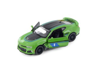 Macheta auto metalica Chevrolet Camaro ZL1 Kinsmart KT5399WF, scara 1:38, cu usi care se deschid, Verde