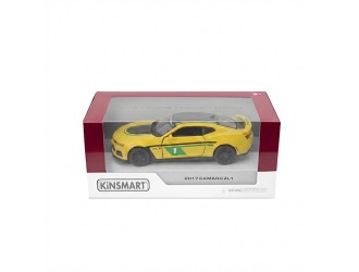 Macheta auto metalica Chevrolet Camaro ZL1 Kinsmart KT5399WF, scara 1:38, cu usi care se deschid, Galben