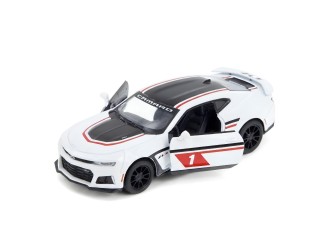 Macheta auto metalica Chevrolet Camaro ZL1 Kinsmart KT5399WF, scara 1:38, cu usi care se deschid, Alb