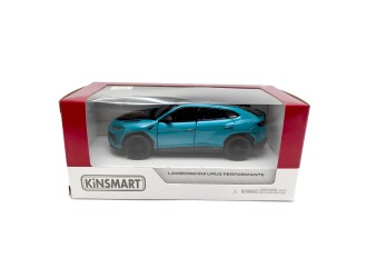 Macheta auto metalica Lamborghini Urus Performante Kinsmart KT5447W, scara 1:40, cu usi care se deschid, Turcoaz